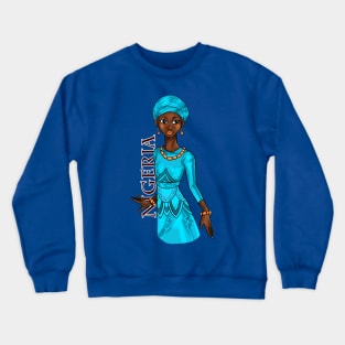 Black is Beautiful - Nigeria African Melanin Girl in traditional outfit Crewneck Sweatshirt